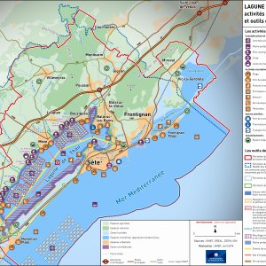 Carte des activités et outils de gestion de la Lagune de Thau 